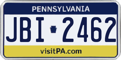 PA license plate JBI2462