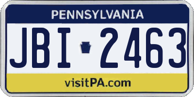 PA license plate JBI2463