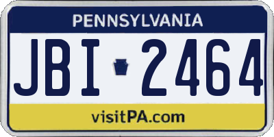 PA license plate JBI2464