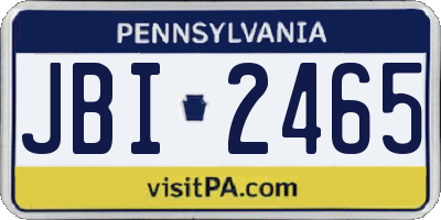 PA license plate JBI2465