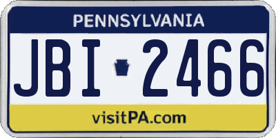 PA license plate JBI2466