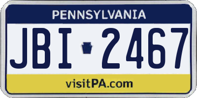 PA license plate JBI2467