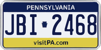 PA license plate JBI2468