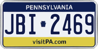 PA license plate JBI2469