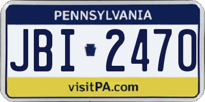 PA license plate JBI2470