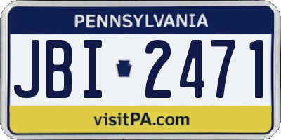 PA license plate JBI2471