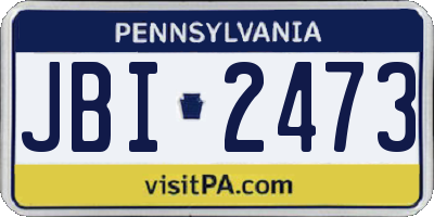 PA license plate JBI2473