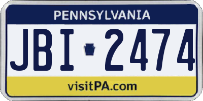 PA license plate JBI2474