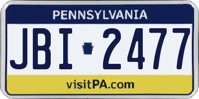 PA license plate JBI2477