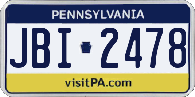 PA license plate JBI2478