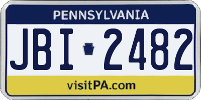 PA license plate JBI2482