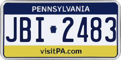 PA license plate JBI2483