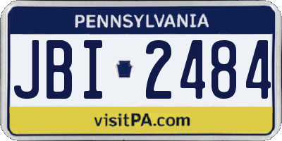 PA license plate JBI2484