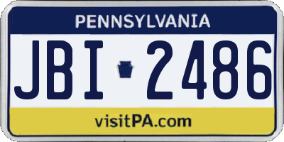 PA license plate JBI2486