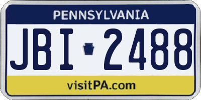 PA license plate JBI2488