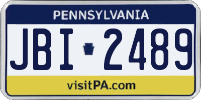 PA license plate JBI2489