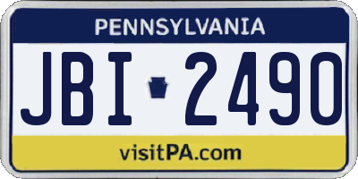 PA license plate JBI2490