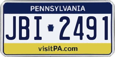 PA license plate JBI2491