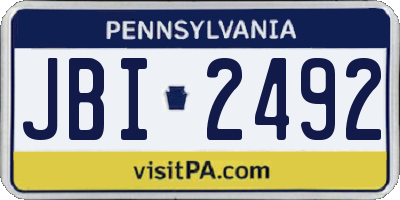 PA license plate JBI2492