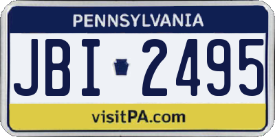 PA license plate JBI2495