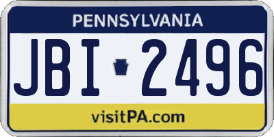 PA license plate JBI2496