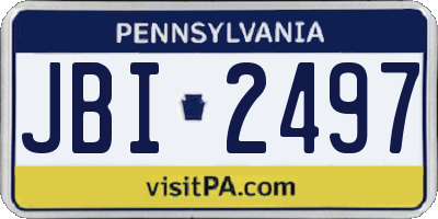 PA license plate JBI2497