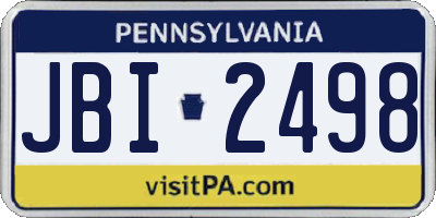 PA license plate JBI2498