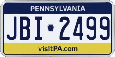 PA license plate JBI2499