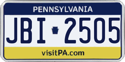 PA license plate JBI2505