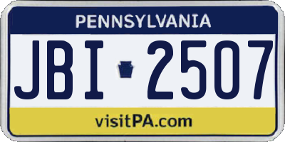 PA license plate JBI2507