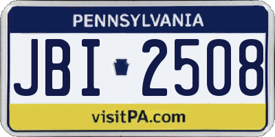 PA license plate JBI2508