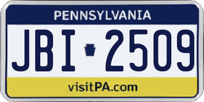 PA license plate JBI2509