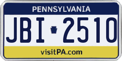 PA license plate JBI2510