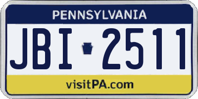 PA license plate JBI2511