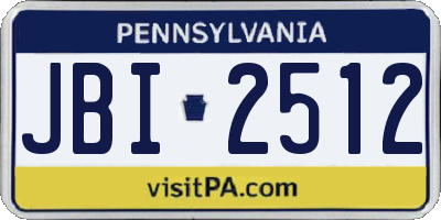 PA license plate JBI2512