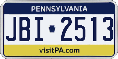 PA license plate JBI2513