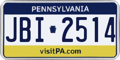 PA license plate JBI2514