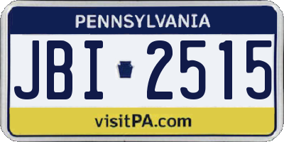 PA license plate JBI2515