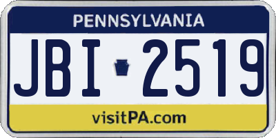 PA license plate JBI2519