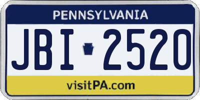 PA license plate JBI2520