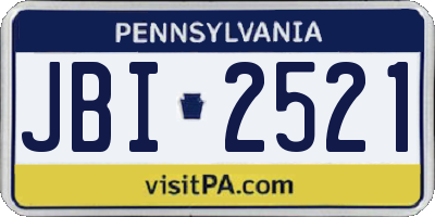 PA license plate JBI2521