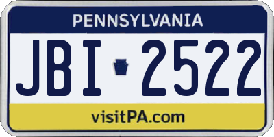 PA license plate JBI2522