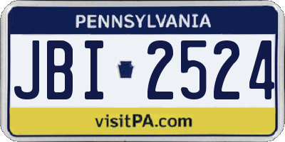 PA license plate JBI2524