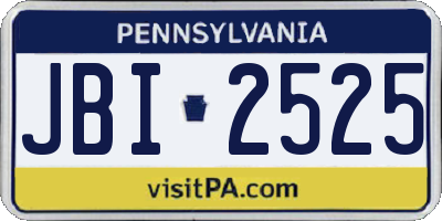 PA license plate JBI2525