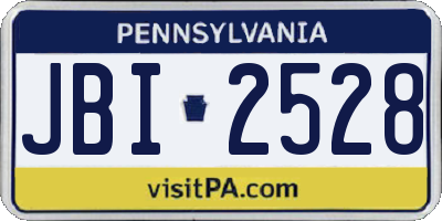 PA license plate JBI2528