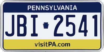 PA license plate JBI2541