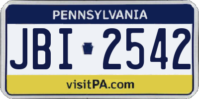 PA license plate JBI2542