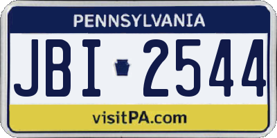 PA license plate JBI2544