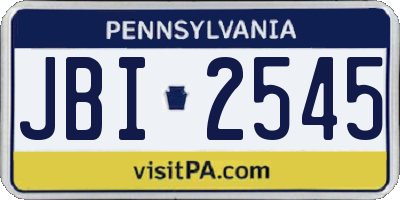 PA license plate JBI2545