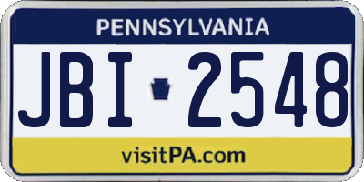 PA license plate JBI2548